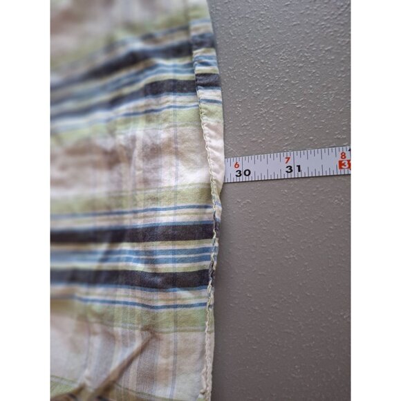 Timberland Plaid Short Sleeve Button Up Shirt Mens Large Green Blue - Picture 7 of 7